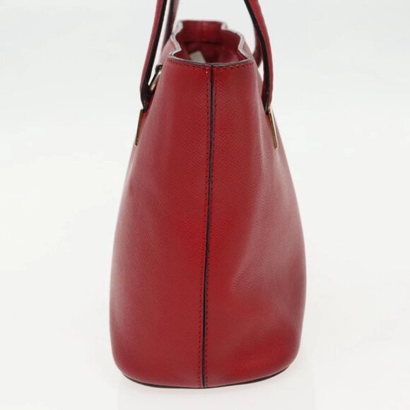 CELINE Hand Bag Leather 2way Red Gold - Picture 5 of 16